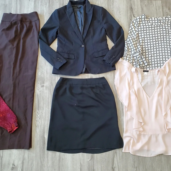 7 Piece Lot Of Mix & Match Work Business Office Blazer Skirtsuit Pants Blouses - Picture 3 of 10